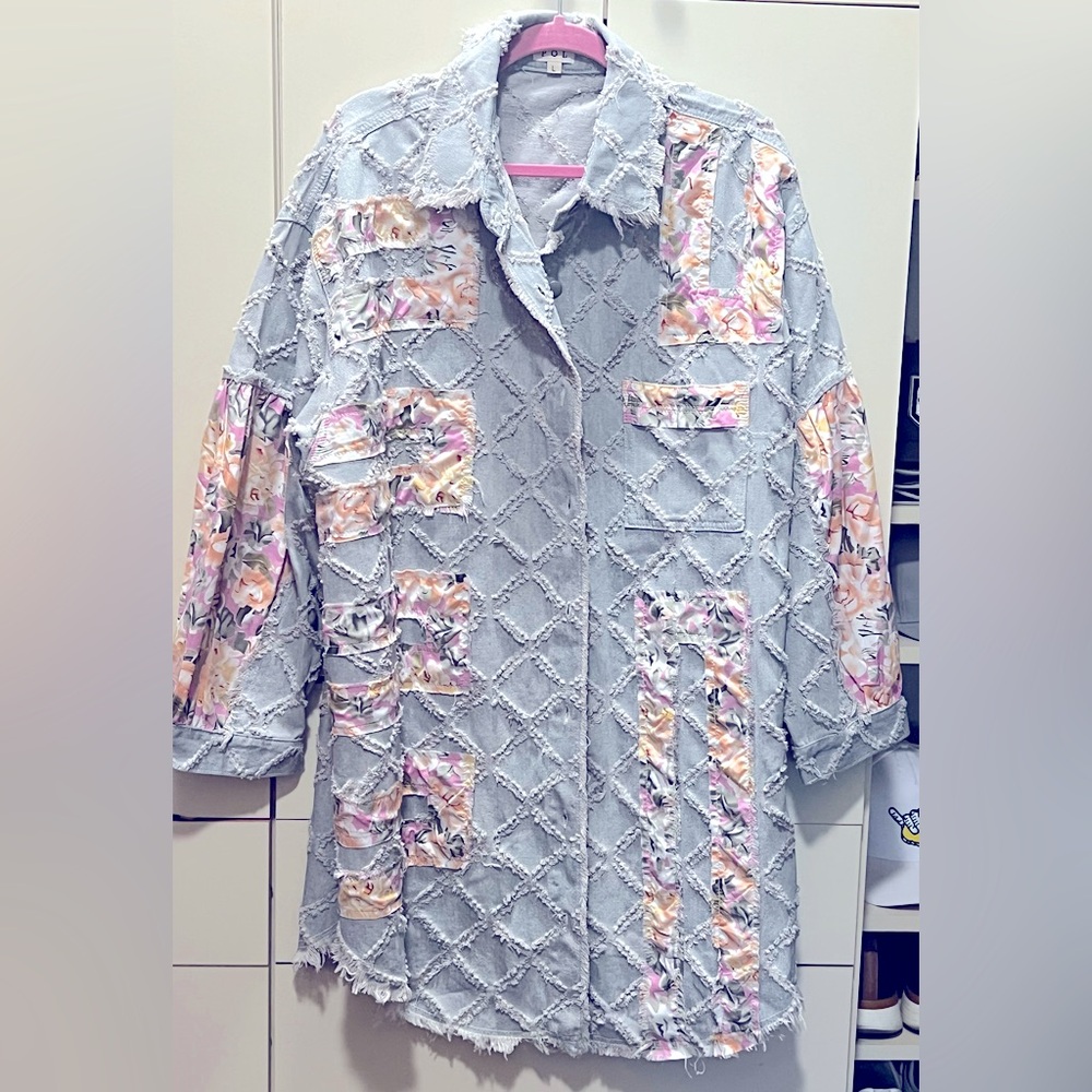 Denim jacket overcoat dress